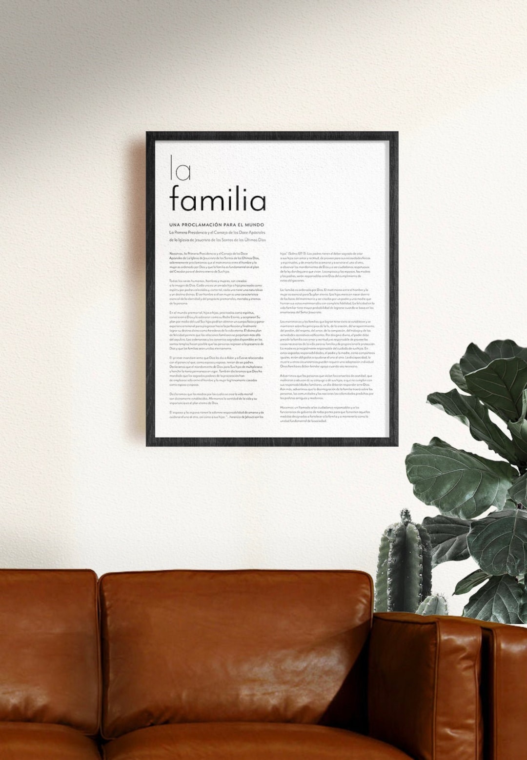 La Familia Una Proclamacion Para El Mundo LDS Print in Spanish POSTER