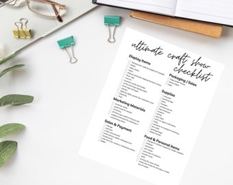Craft Show Organizer Printable | Vendor Checklist & Sales Tracker (Digital Download PDF)