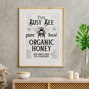 Busy Bee biologische honing Instant digitale download afbeelding png SVG/jpeg *