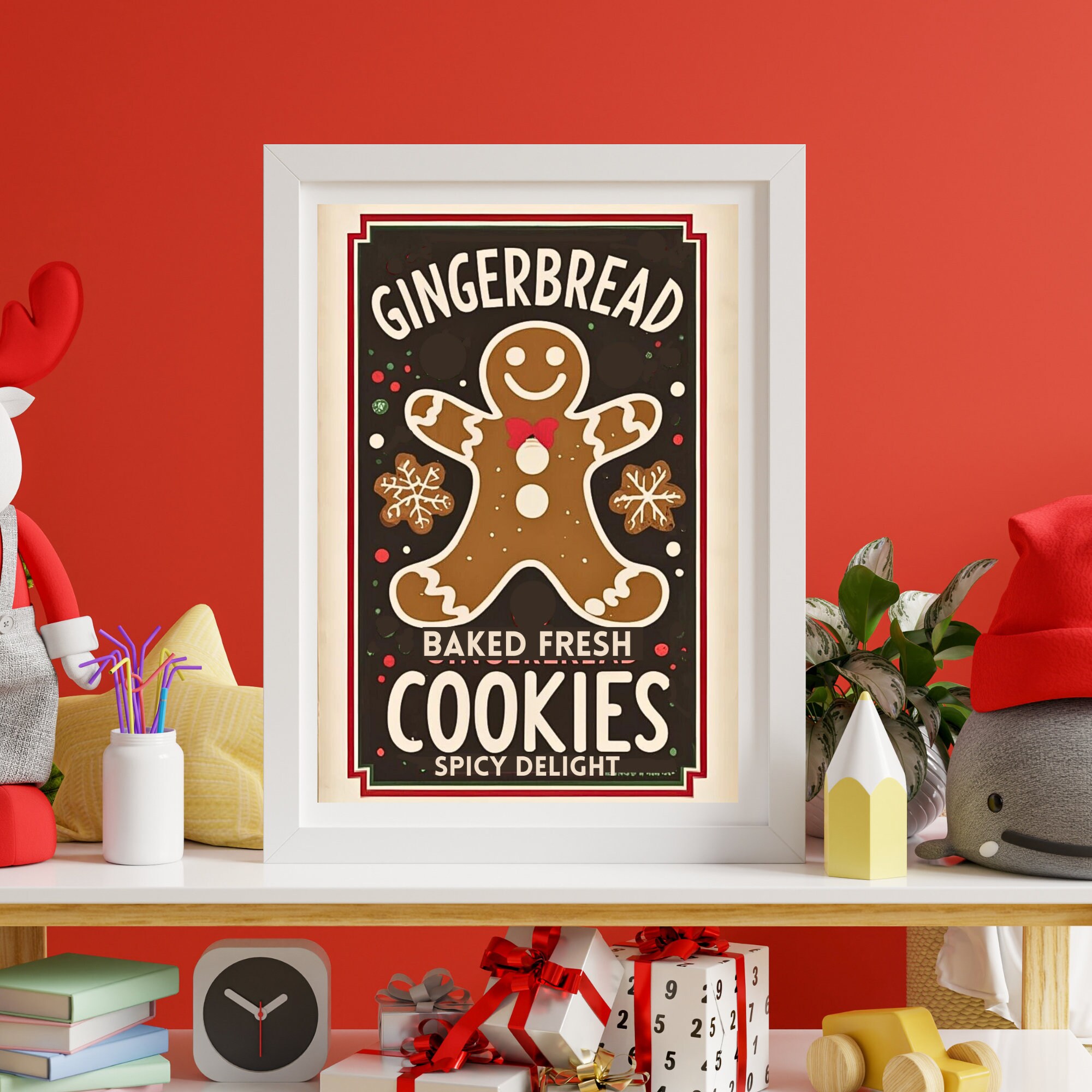 Gingerbread Cookies Sign Printable | Christmas Baking Wall Art ...