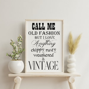 Amore Vintage invecchiato Thrifting Stuff PNG JPEG download digitale Stampabile Arte scaricabile Grafica Citazione da muro