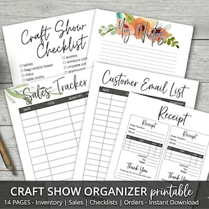 クラフトショーオーガナイザー（印刷可能）｜出店者売上トラッカー＆チェックリスト｜クラフトフェアプランナー｜デジタルダウンロード（PDF）