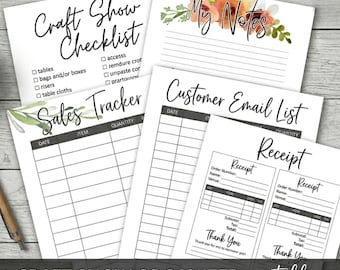 Craft Show Organizer afdrukbaar | Verkooptracker en checklist voor leveranciers | Craft Fair Planner | Digitale pdf-download