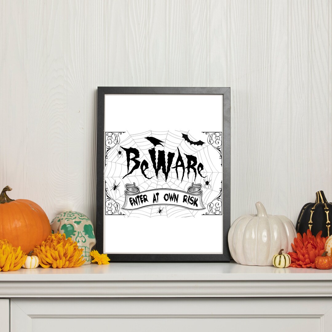 Beware Halloween Printable Graphic PNG JPEG Digital Download Printable ...
