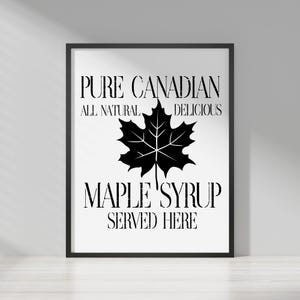 Impresión de cocina con jarabe de arce / Decoración rústica canadiense (descarga digital)