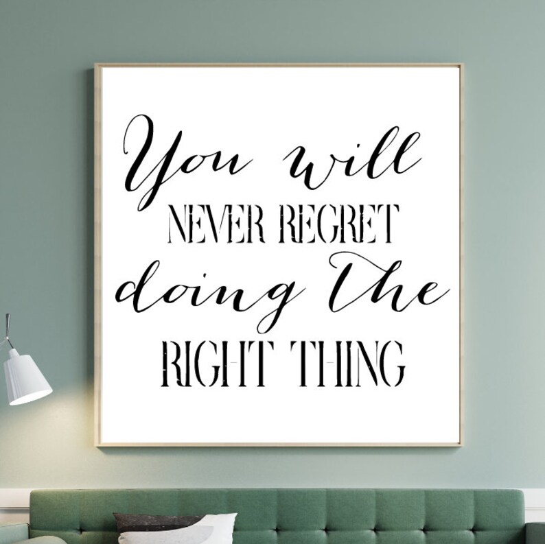 Never Regret Printable Motivational Quote Art (digital Download) Etsy