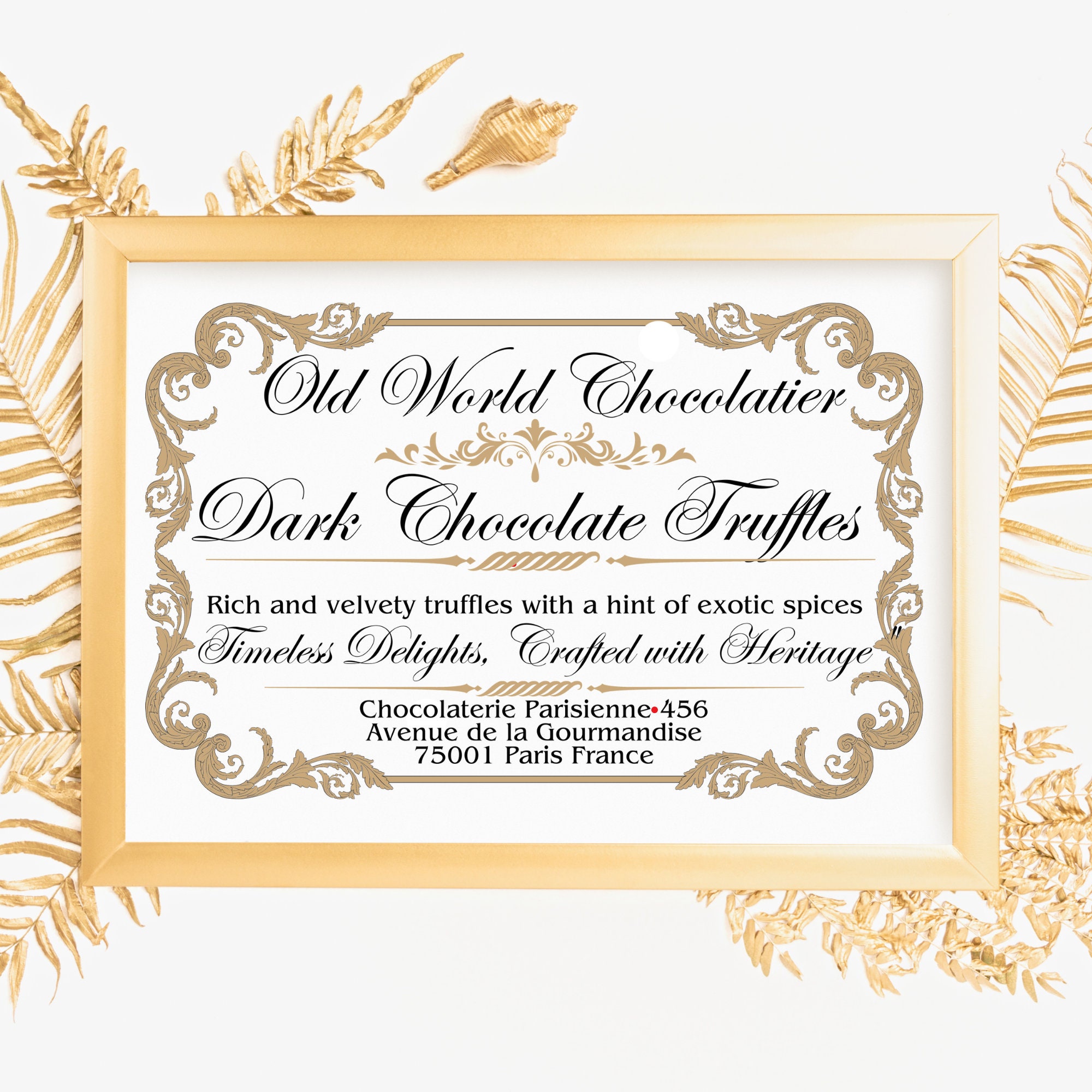 Old World Chocolate Label Printable | Vintage Candy Kitchen Wall Art | Rustic Sweet Shop Decor | Instant Digital Download