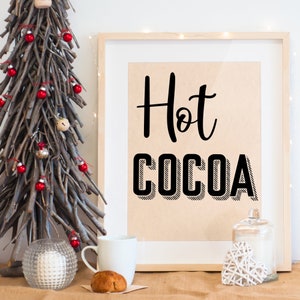 Hot Cocoa Winter - Instant Digital Download Printable Art / PNG, JPEG