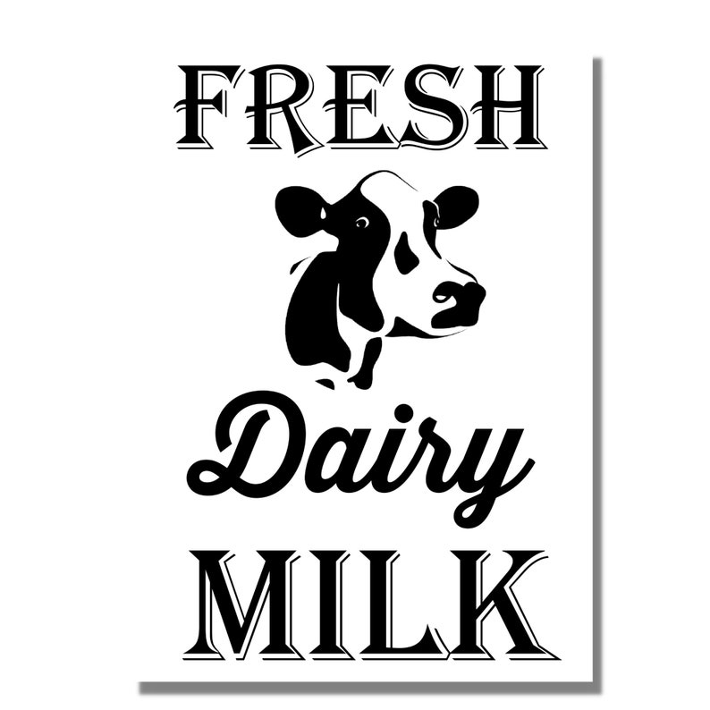 Fresh Milk Dairy Farmhouse Printable Downloadable Graphic - Etsy Canada