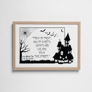 Halloween Candy Quote Art | Trick or Treat Funny Wall Decor | Digital Download