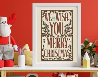 Vintage Christmas Printable | Festive Farmhouse Holiday Decor (Digital Download)