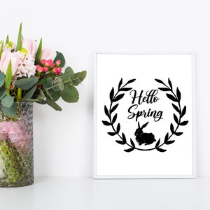 Corona de pared con el mensaje Hola primavera: descarga instantánea de gráficos PNG/JPEG/SVG