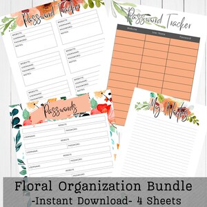 Password Tracker Printable | Family & Personal Password Organizer | Digital Download PDF | Instant Secure Planner