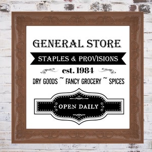 Antique General Store Farmhouse Graphic PNG JPEG SVG Instant digital download