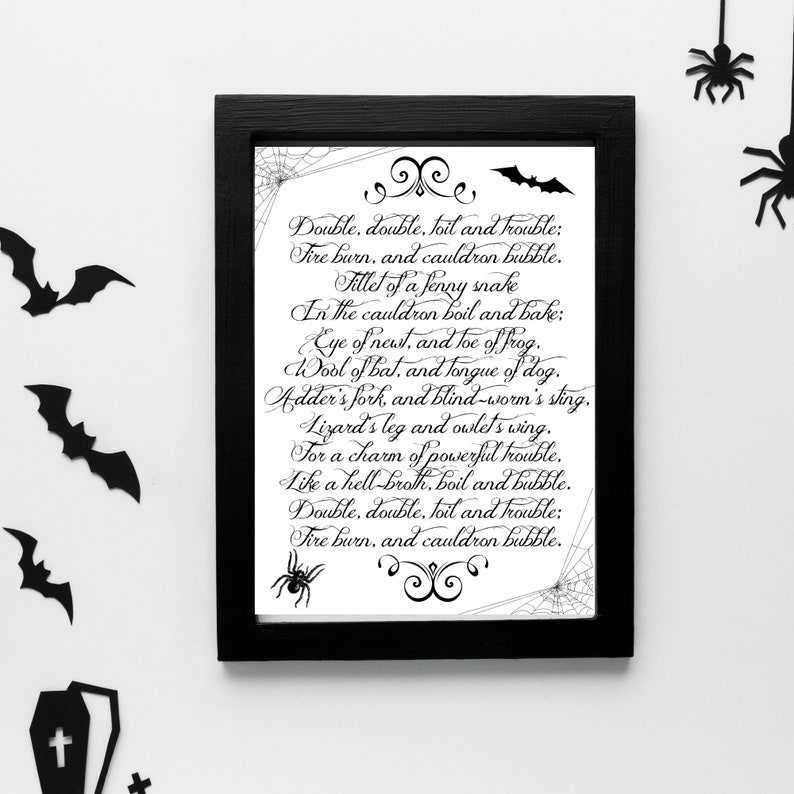 Witches Spell Halloween Printable Graphic PNG JPEG Instant Digital