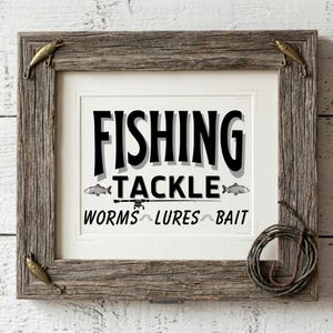 Fishing Tackle Bait Shop Sign | Rustic Wall Art (Digital Download)