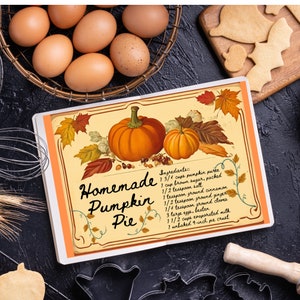 Pumpkin Pie Vintage Recipe Farmhouse Style Decor - Digital Download - Printable Art - Instant PNG JPEG