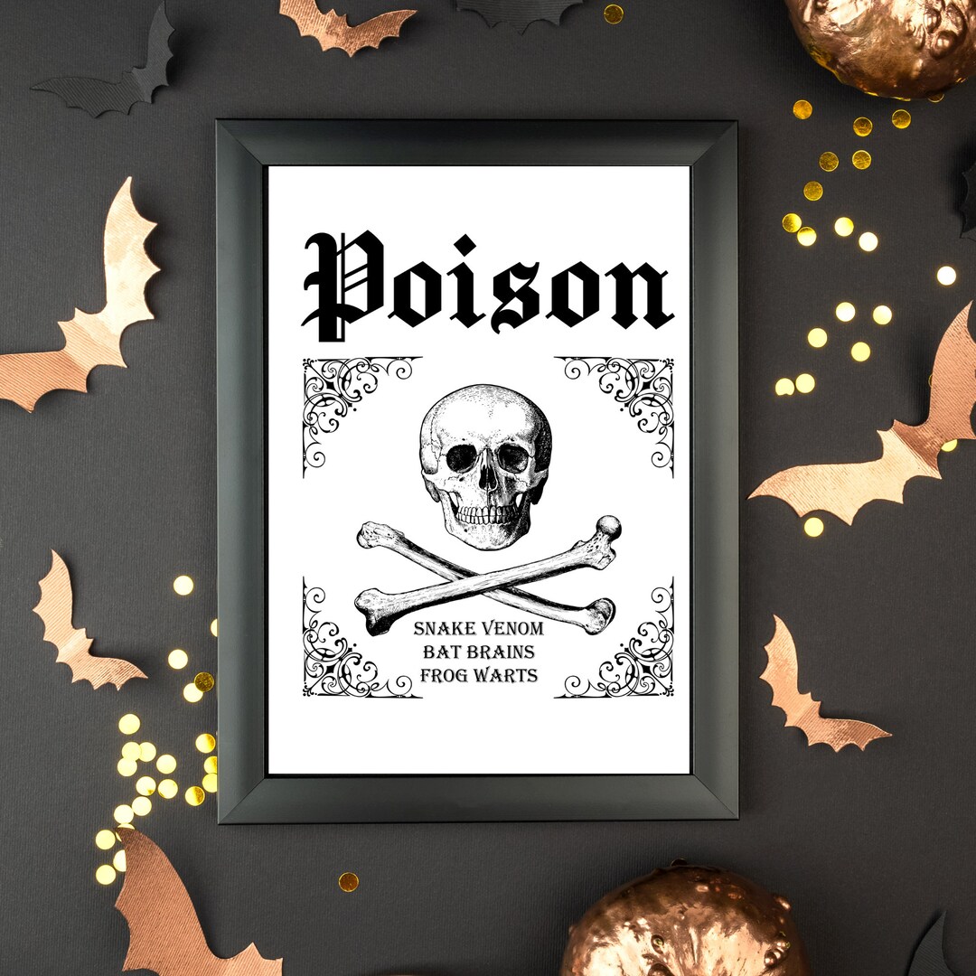 Poison Halloween Graphic Instant PNG JPEG Digital Download Printable ...
