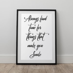 Immer Lächeln druckbare digitaler Download PNG JPEG SVG Kunst Grafik inspirierende Wandkunst