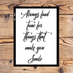 Always Smile Printable Digital Download PNG JPEG SVG Art downloadable Graphics Inspirational Wall quote image 1