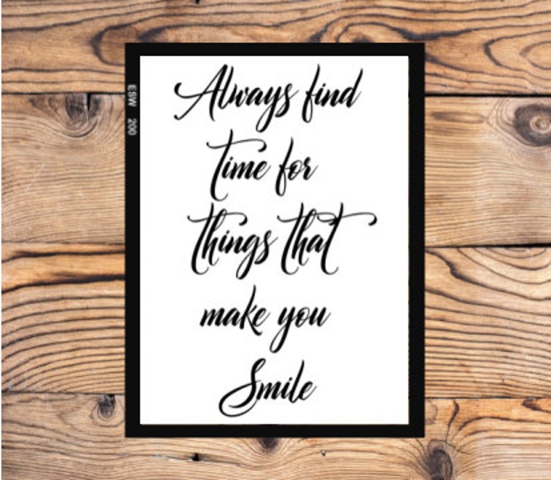 Always Smile Printable Digital Download PNG JPEG SVG Art downloadable Graphics Inspirational Wall quote image 1