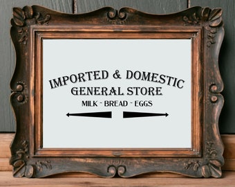 General Store Antique Graphic Instant digital download PNG SVG JPEG Farmhouse