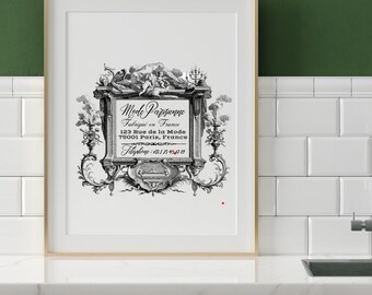 Vintage French Label Printable | Antique Wall Decor Art | French Country Digital Download