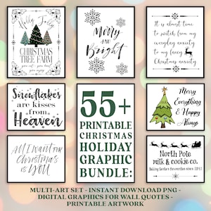 55+ grafische kerstvakantiebundel Instant digitale downloads PNG SVG JPEG *