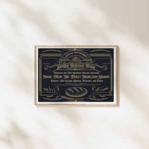 Vintage Flour Label Printable | Antique Baking Kitchen Wall Art PNG JPEG | Farmhouse Pantry Sign | Instant Digital Download