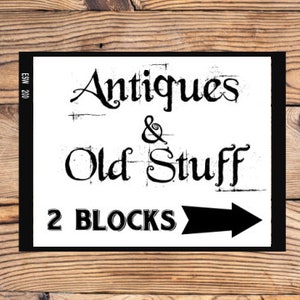 Antiques and Old Stuff Printable digital download PNG JPEG SVG Art downloadable Graphics Farmhouse Wall quote image 1