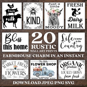 20+ boerderij rustieke bundel instant digitale downloads JPEG PNG SVG