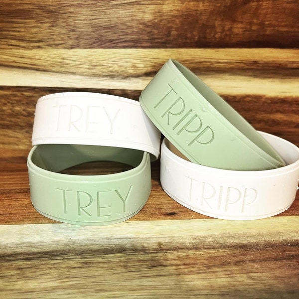 Custom Silicone Bottle Bands/Water Bottle Bands/Custom Name Bands