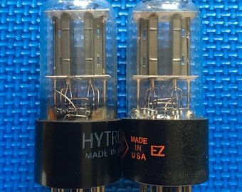 Matched Pair RCA 6SN7 6SN7GTB Vacuum Tubes Valves Black Plate Short Base Short Bottle