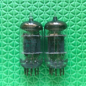 Matched Pair General Electric GE 5814 5814A ECC82 Vacuum Tubes Valves