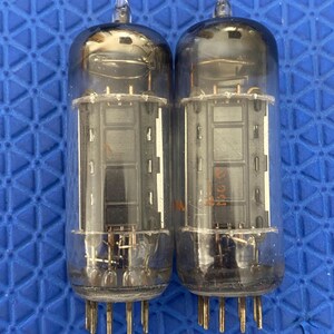 Matched Pair Sylvania Black Plate 6CG7 6FQ7 Vacuum Tubes Valves