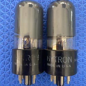 Matched Pair Hytron 6V6 6V6GT Vacuum Tubes Valves Black Glass NOS-Testing