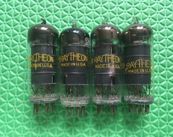 4 Raytheon 12BA7 Vacuum Tubes Valves NOS NIB Lot Of Four Quad