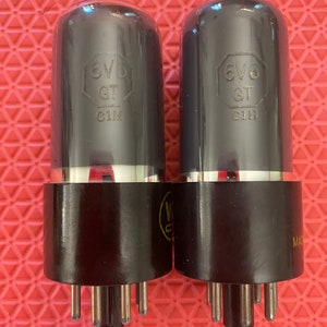 Matched Pair Sylvania 6V6 6V6GT Vacuum Tubes Valves Silver And Gray