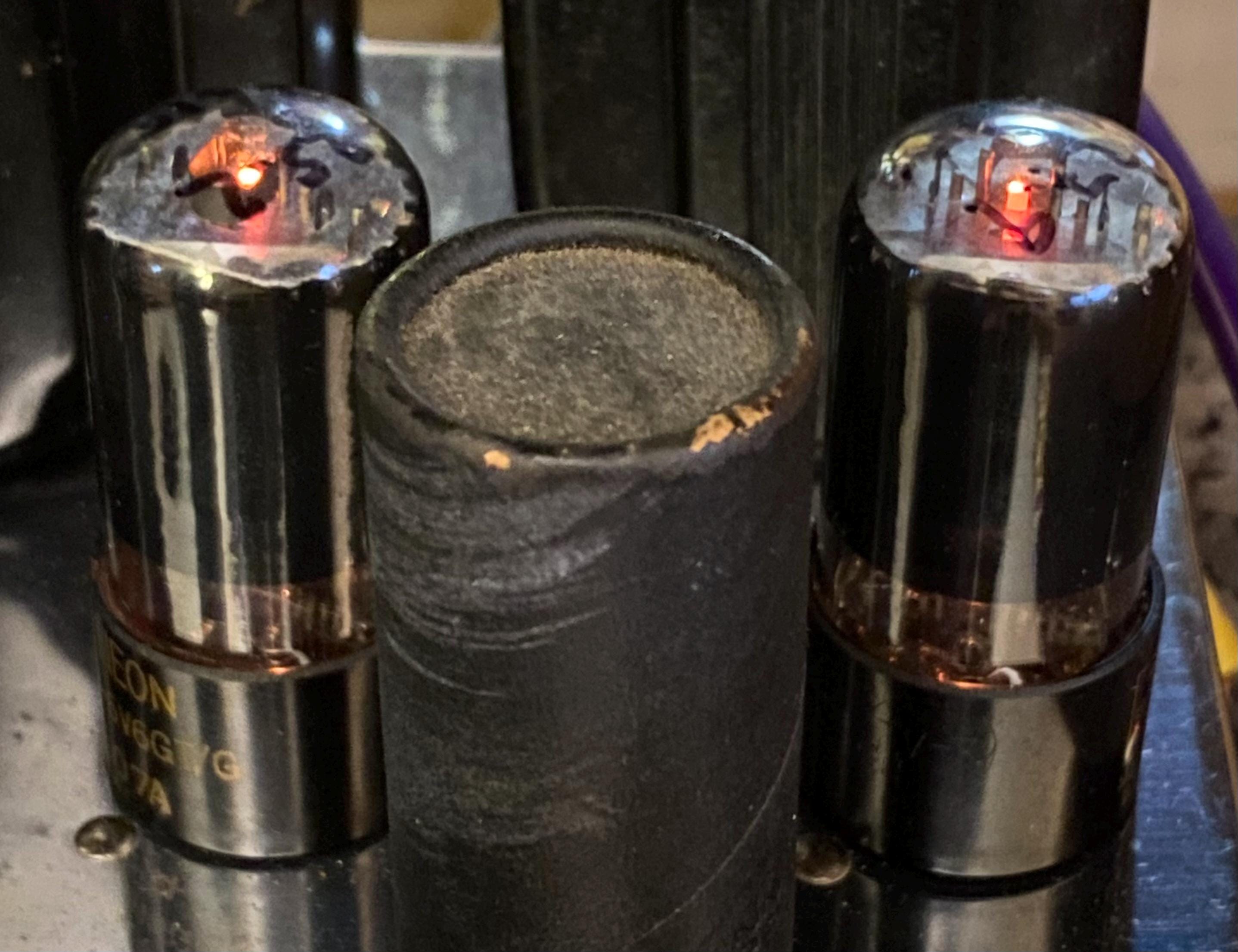 Matched Pair Raytheon JAN-CRP-6V6-GT VT107A 6V6 6V6GT Vacuum Tubes