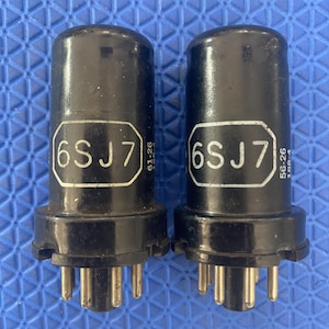 Matched Pair General Electric GE 6SJ7 6J8P Vacuum Tubes Valves NOS-Testing