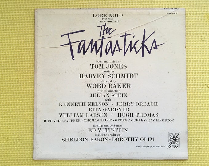 Lore Noto präsentiert ein neues Musical The Fantasticks Vinyl LP MGM Records Stereo E38720C