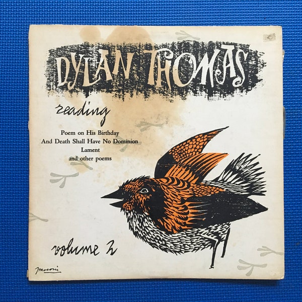 Dylan Thomas Reading Poem On His Birthday And Death Shall Have No Dominion Lament Volume Two 2 Vinyl LP Caedmon Records TC-1018-A