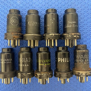 9 US-Made 6C5 Vacuum Tubes Valves Lot Of Nine
