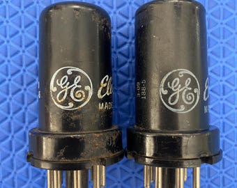 Matched Pair General Electric GE 6SJ7 6J8P Vacuum Tubes NOS-Testing