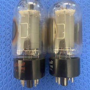 Matched Pair General Electric GE 6L6 6L6GC Vacuum Tubes Valves