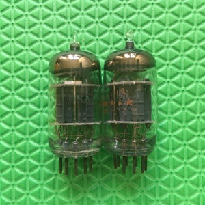 Matched Pair General Electric GE 5814A 5814 ECC82 Vacuum Tubes Valves