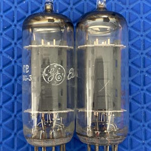 Matched Pair General Electric GE 12BH7 12BH7A Vacuum Tubes Valves 12AU7 Substitute For Tube Rolling Copper Support Rods