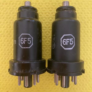 Matched Pair RCA / Cunningham 6F5 6F5GT Vacuum Tubes Valves