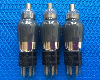 3 RCA Cunningham 6D6 Vacuum Tubes Valves Gray Glass Lot of Three NOS-Testing Engraved Bases