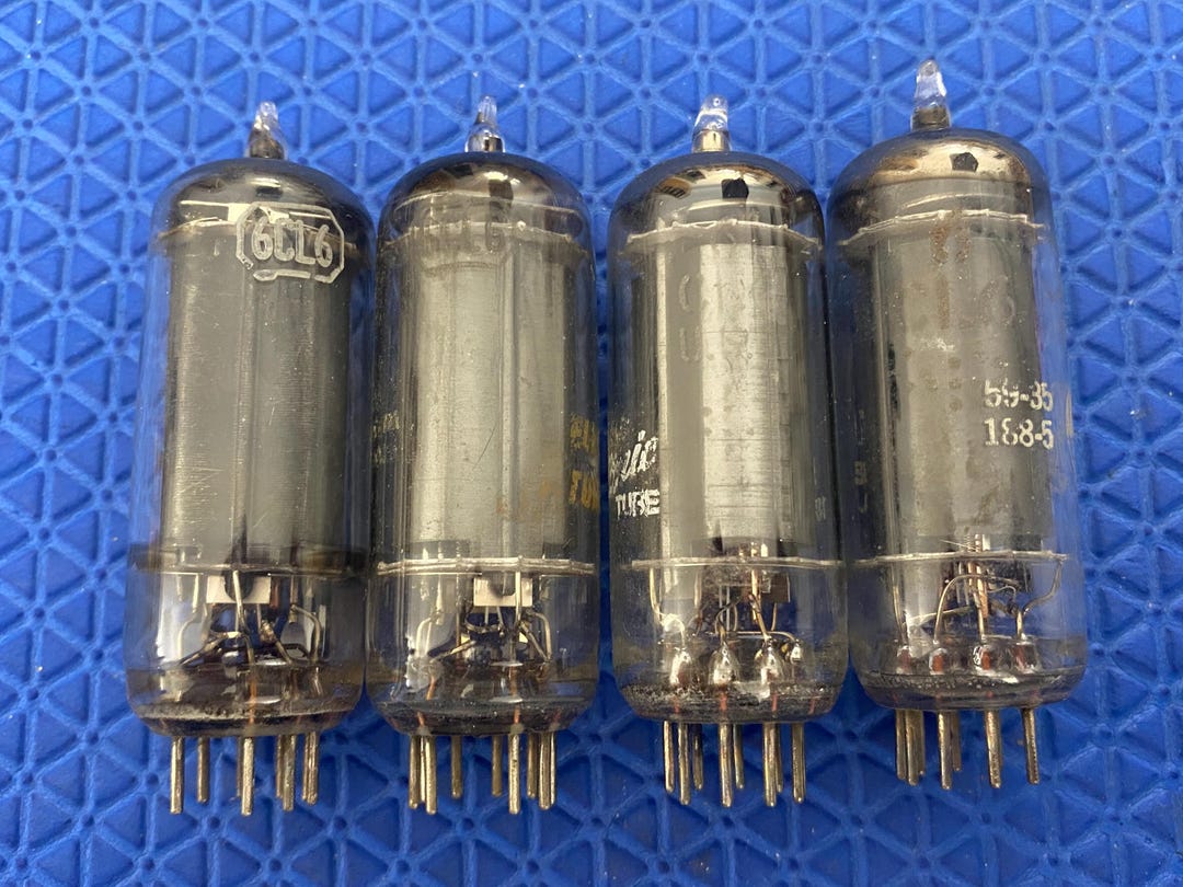 4 General Electric GE 6CL6 Vacuum Tubes Valves Black Plate Lot of Four ...